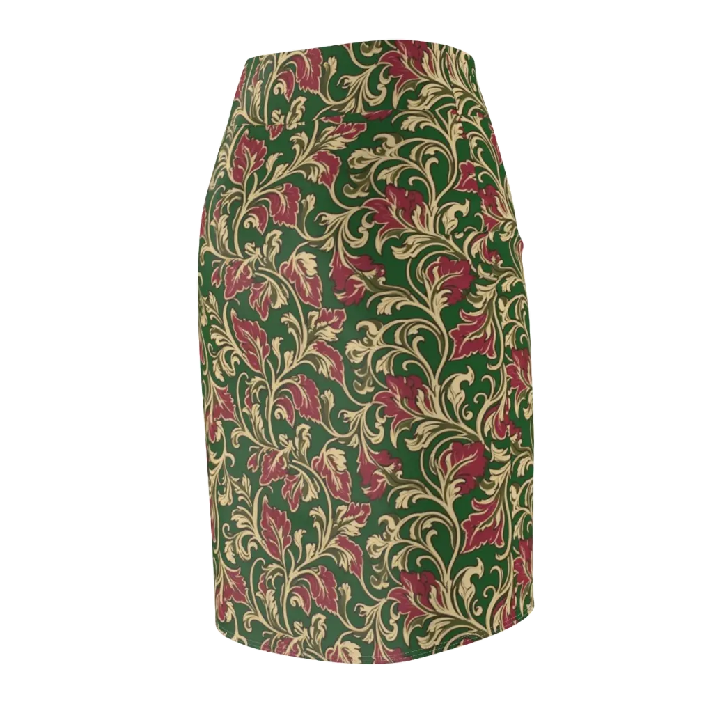 Emerald Rococo on Pencil Skirt — Back Side