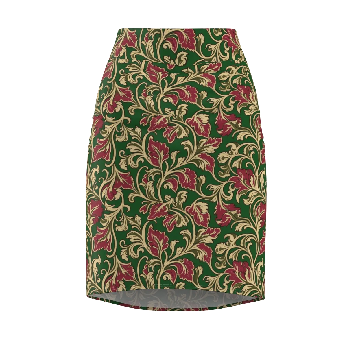 Emerald Rococo on Pencil Skirt — Front