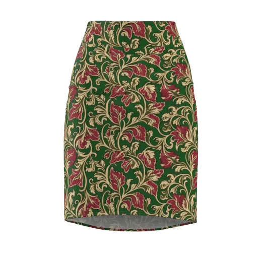 Emerald Rococo on a Pencil Skirt