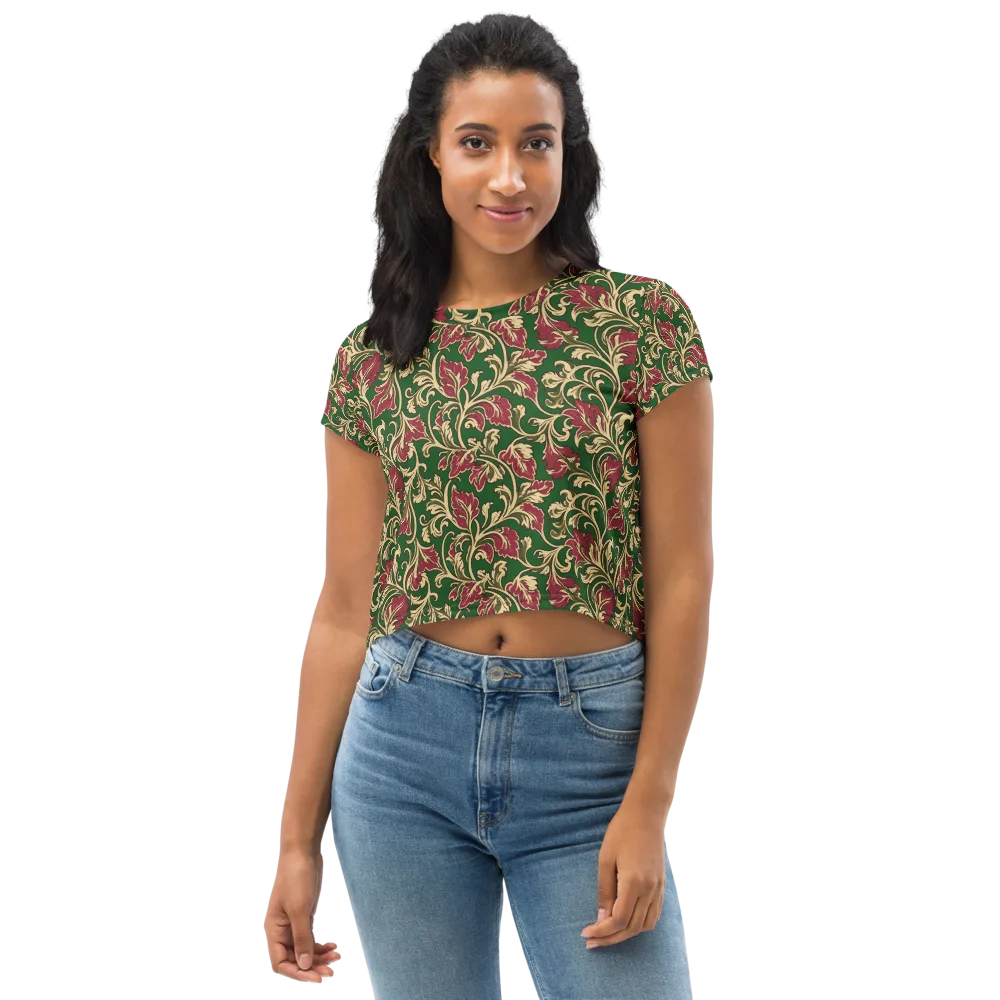 Emerald Rococo on Crop Tee — Front