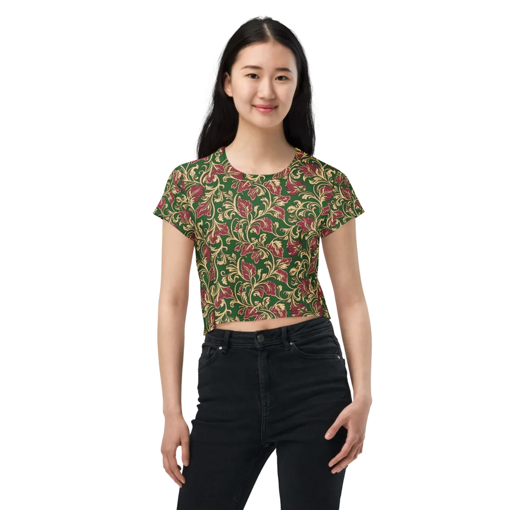 Emerald Rococo on Crop Tee — Front