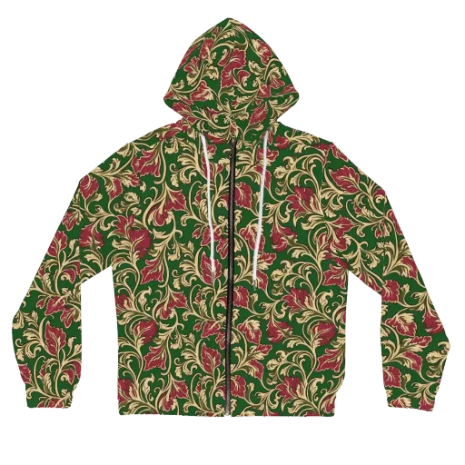 Emerald Rococo on a Women's Full-Zip Hoodie