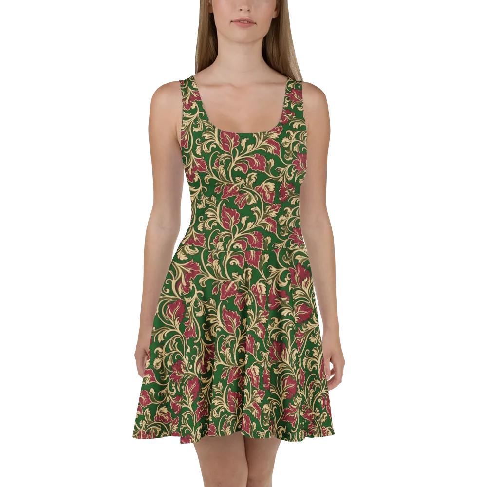 Emerald Rococo on Skater Dress — Front