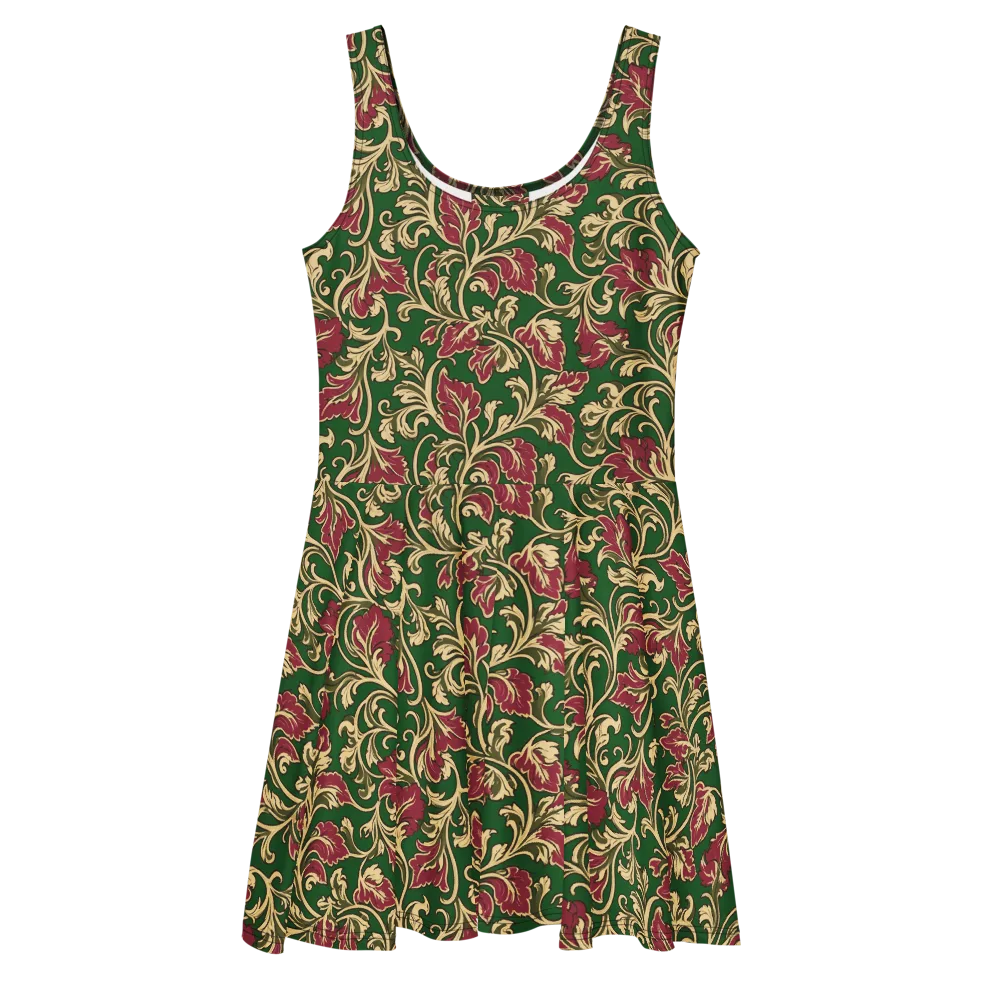 Emerald Rococo on Skater Dress — Front