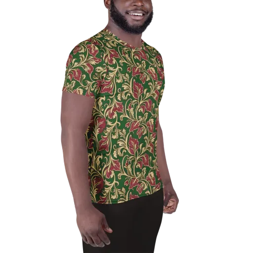 Emerald Rococo on a Men's Athletic T-Shirt