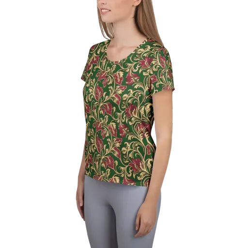 Emerald Rococo on a Women's Athletic T-Shirt