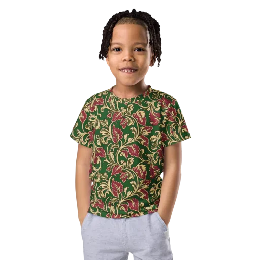 Emerald Rococo on a Kids Crew Neck T-Shirt