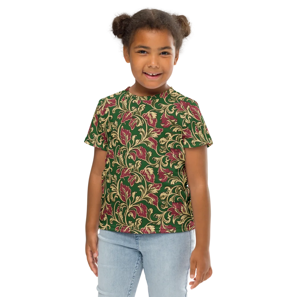 Emerald Rococo on Kids Crew Neck T-Shirt — Front