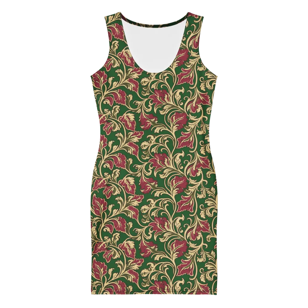 Emerald Rococo on Bodycon Dress — Front