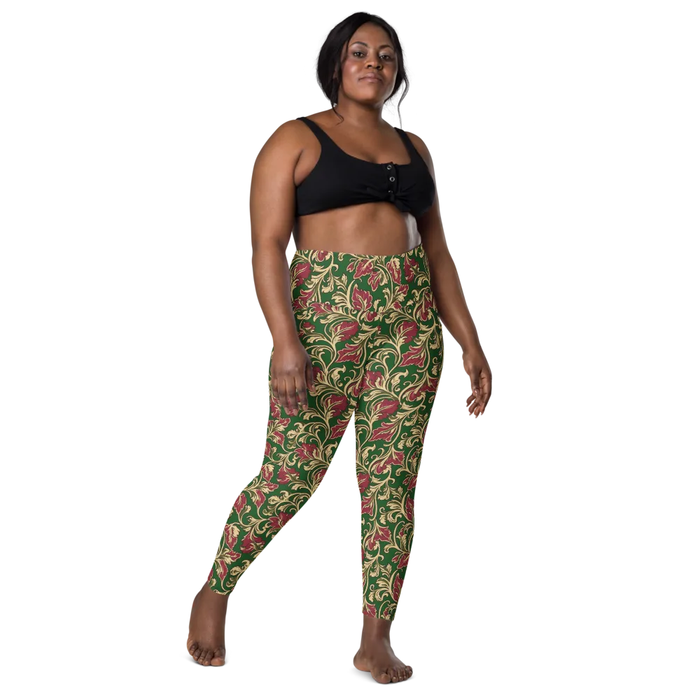 Emerald Rococo on Leggings with Pockets — Front