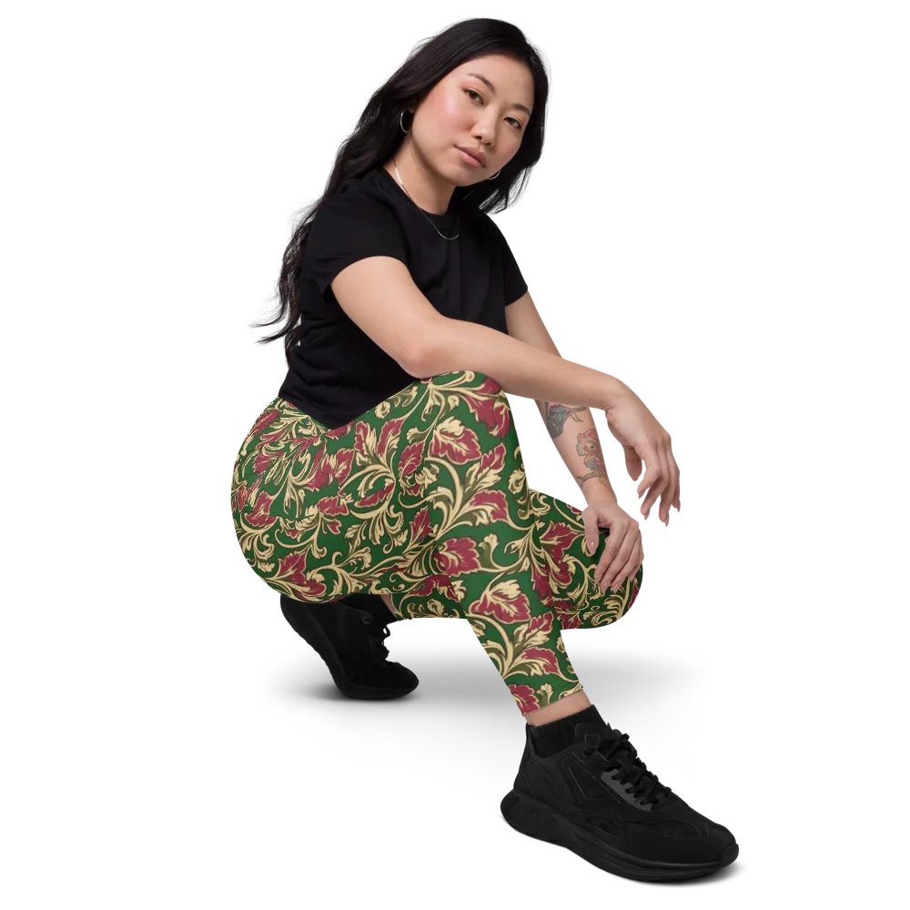 Emerald Rococo on Leggings with Pockets — Right Front