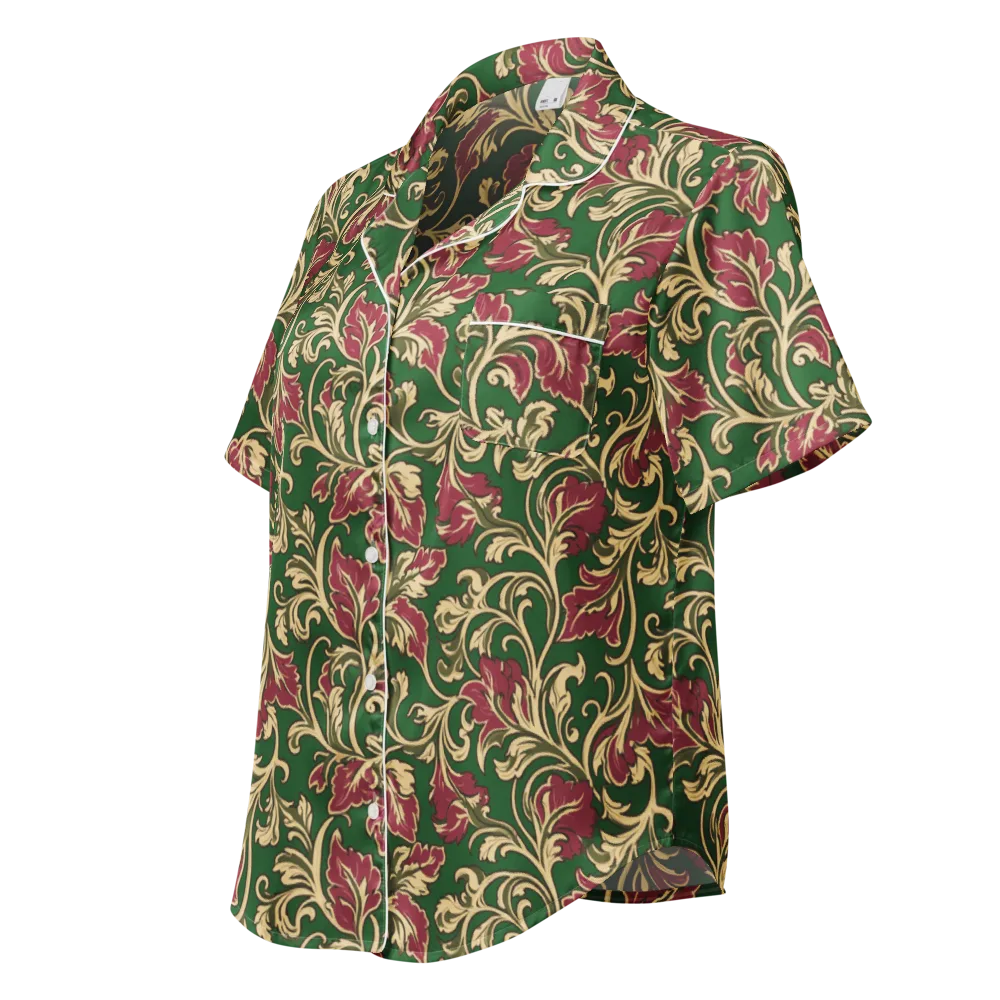 Emerald Rococo on Women's Short Sleeve Pajama Top — Left Front
