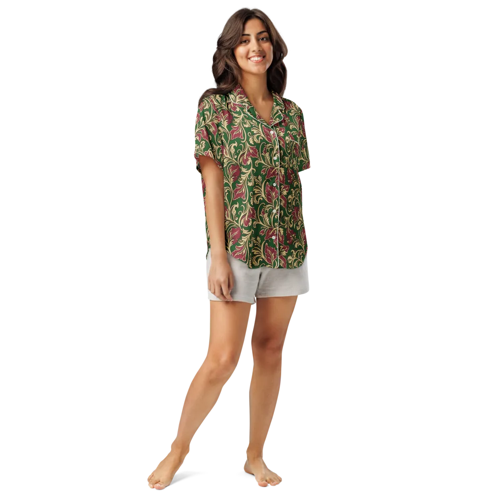 Emerald Rococo on Women's Short Sleeve Pajama Top — Front