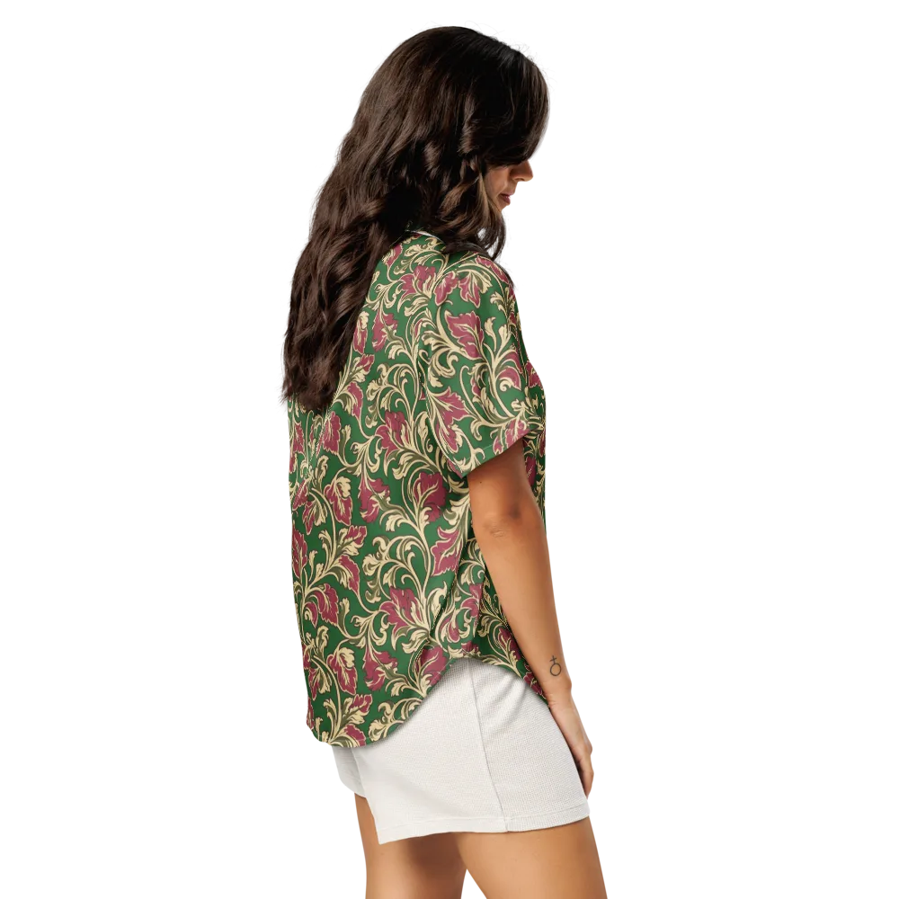 Emerald Rococo on Women's Short Sleeve Pajama Top — Right Back