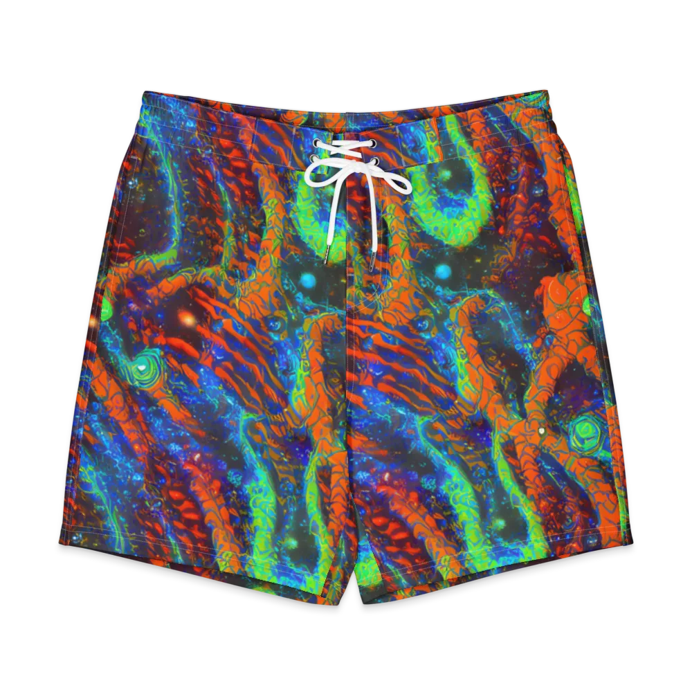 Flame Galaxy on Men's Board Shorts — Front