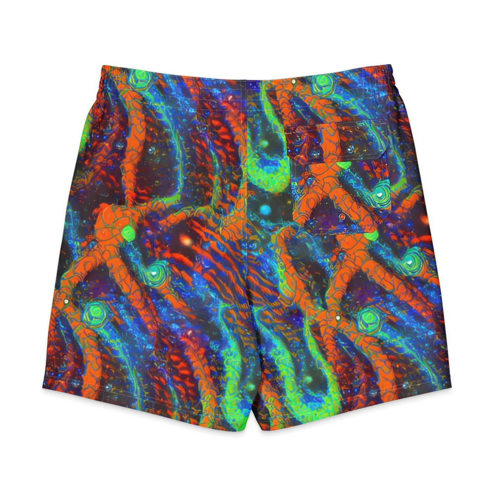 Flame Galaxy on Men's Board Shorts — Back