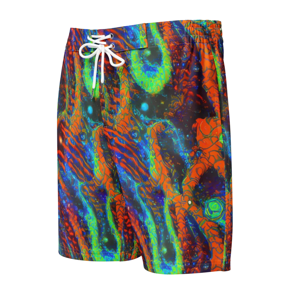 Flame Galaxy on Men's Board Shorts — Front