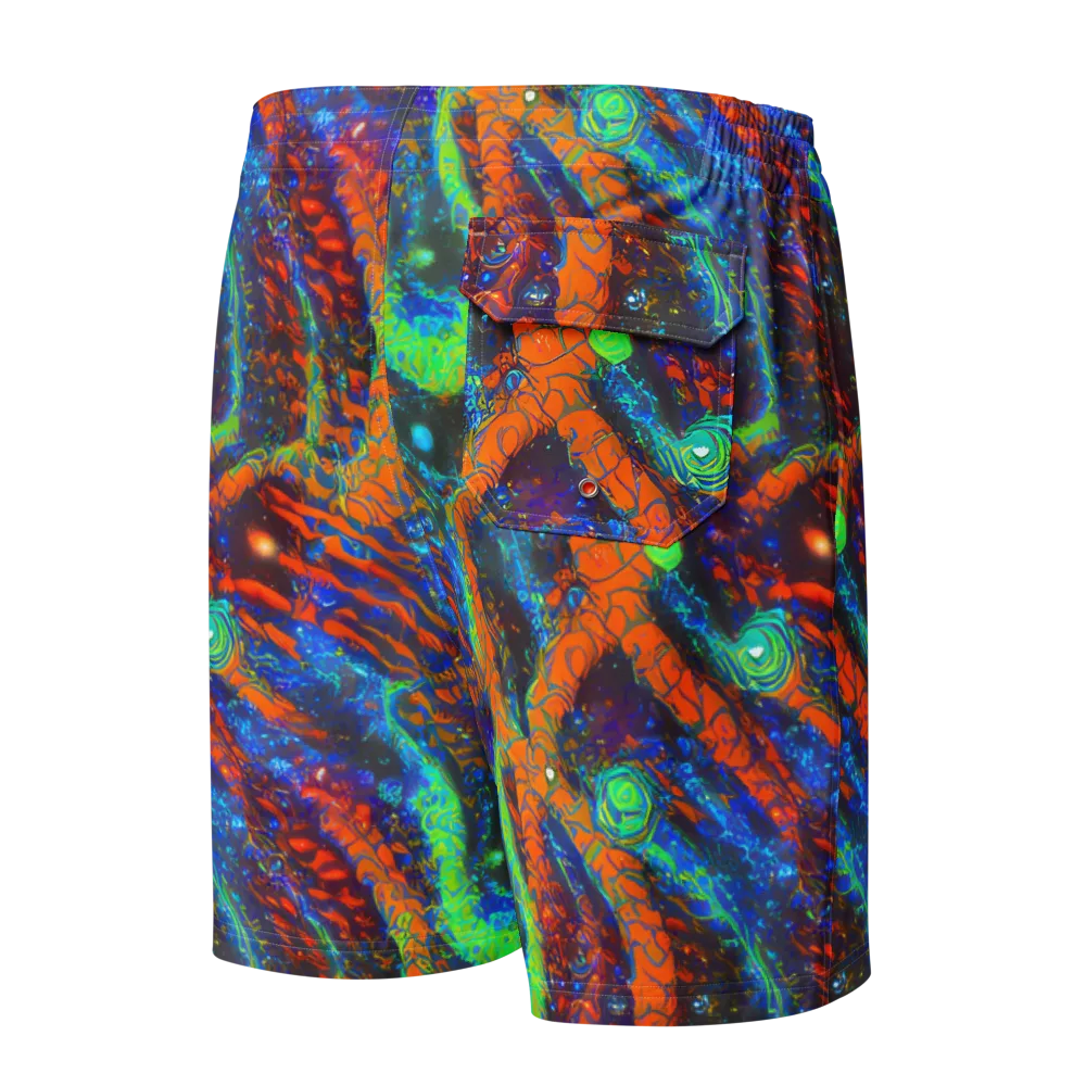Flame Galaxy on Men's Board Shorts — Back