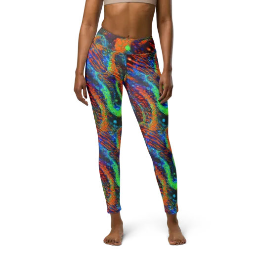 Flame Galaxy on a Yoga Leggings