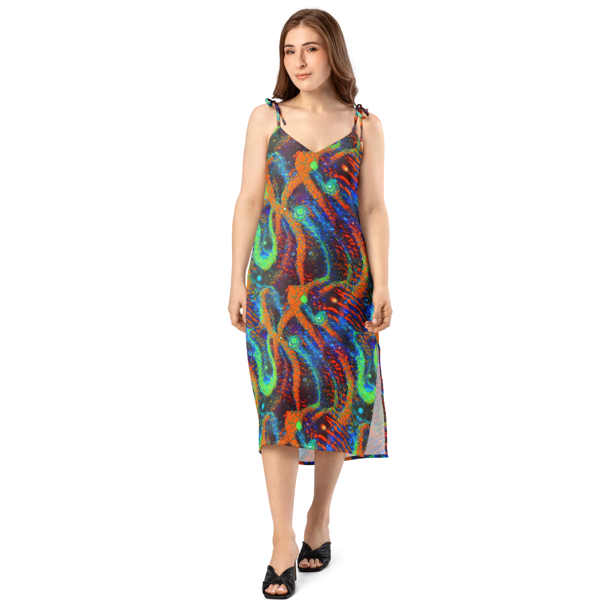 Flame Galaxy on Slip Dress — Front