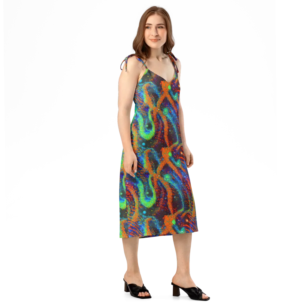 Flame Galaxy on Slip Dress — Right Front