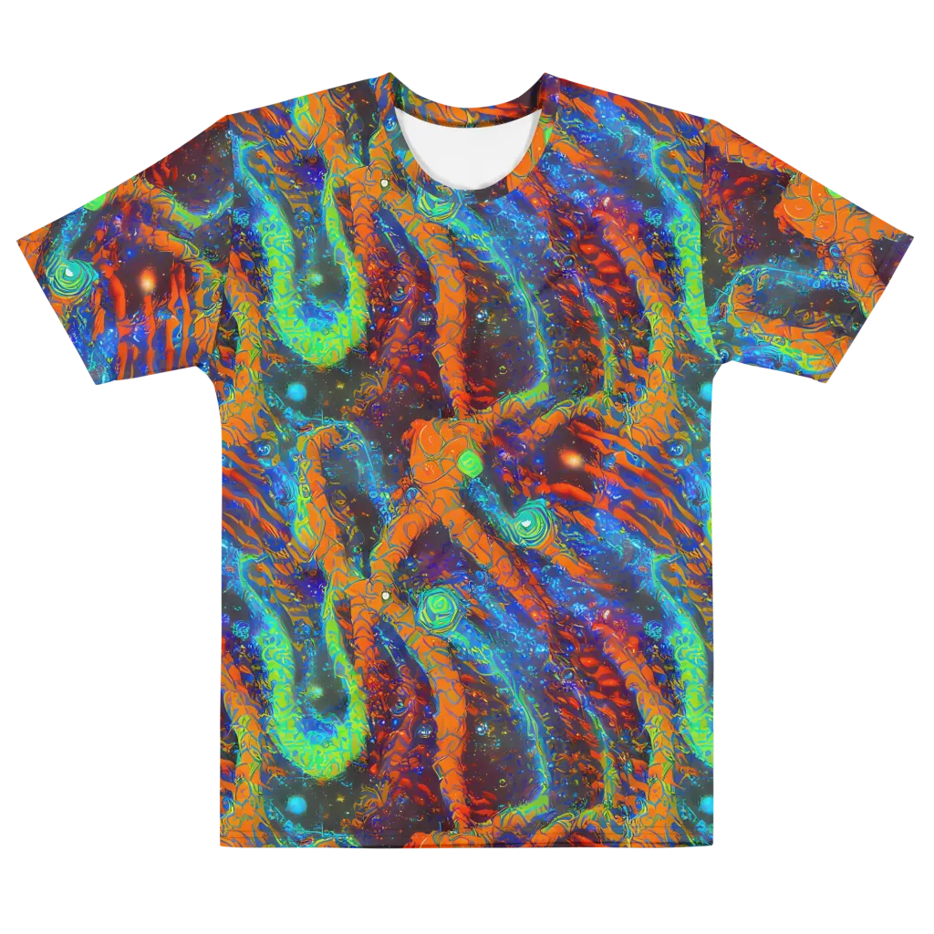 Flame Galaxy on Men's Cotton Crew Neck T-Shirt — Front
