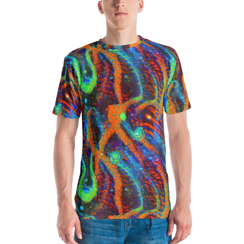 Flame Galaxy on Men's Crew Neck T-Shirt — Front