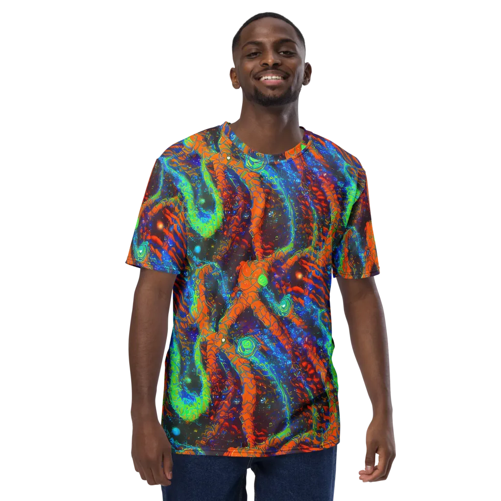 Flame Galaxy on Men's Crew Neck T-Shirt — Front