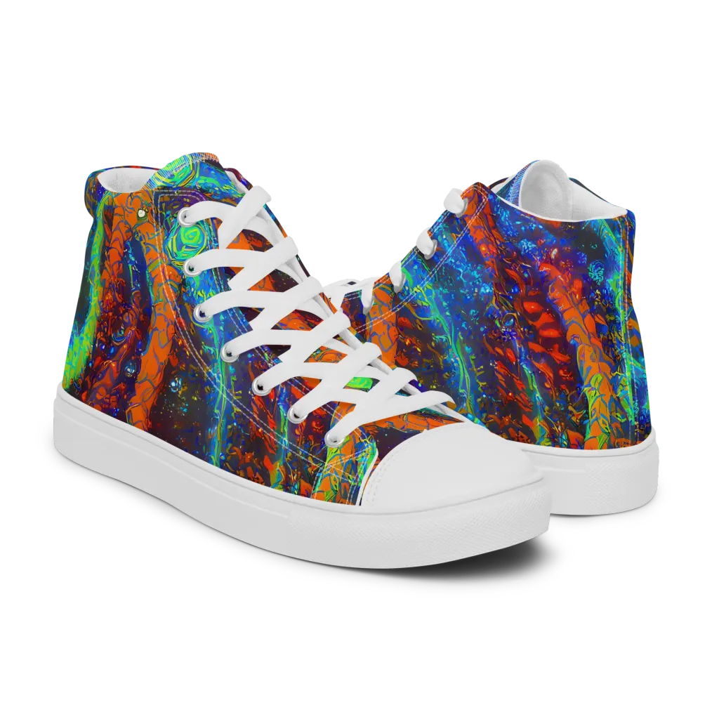 Flame Galaxy on Men's High Top Canvas Shoes — Right