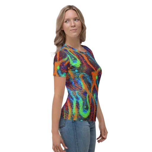 Flame Galaxy on a Women's Crew Neck T-Shirt