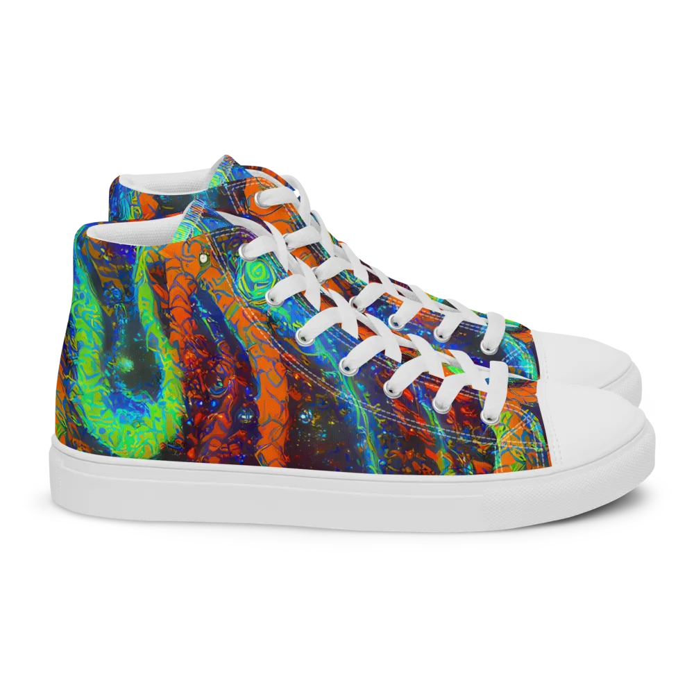 Flame Galaxy on Women's High Top Canvas Shoes — Right