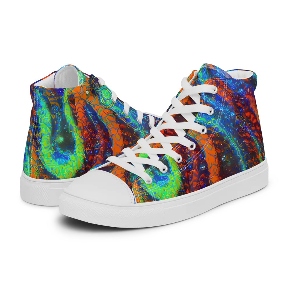 Flame Galaxy on Women's High Top Canvas Shoes — Left