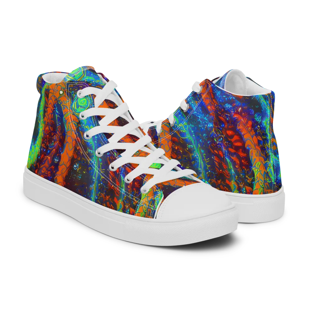 Flame Galaxy on Women's High Top Canvas Shoes — Right