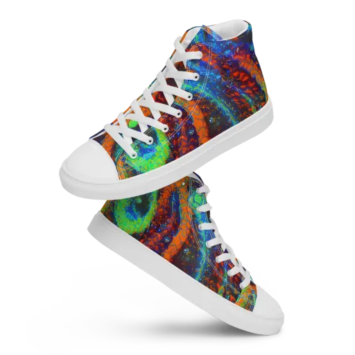 Flame Galaxy on a Women's High Top Canvas Shoes
