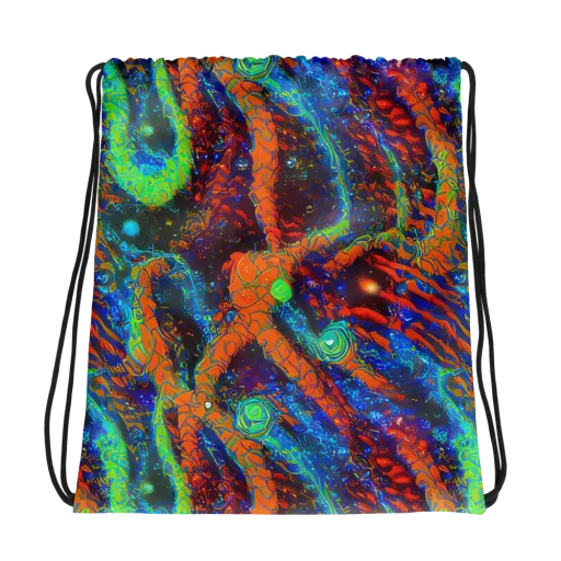 Flame Galaxy on a Drawstring Bag