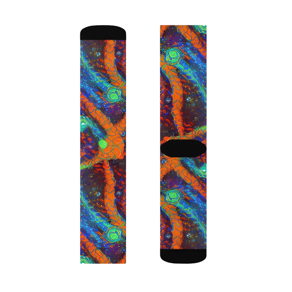 Flame Galaxy on Socks — Right Sock