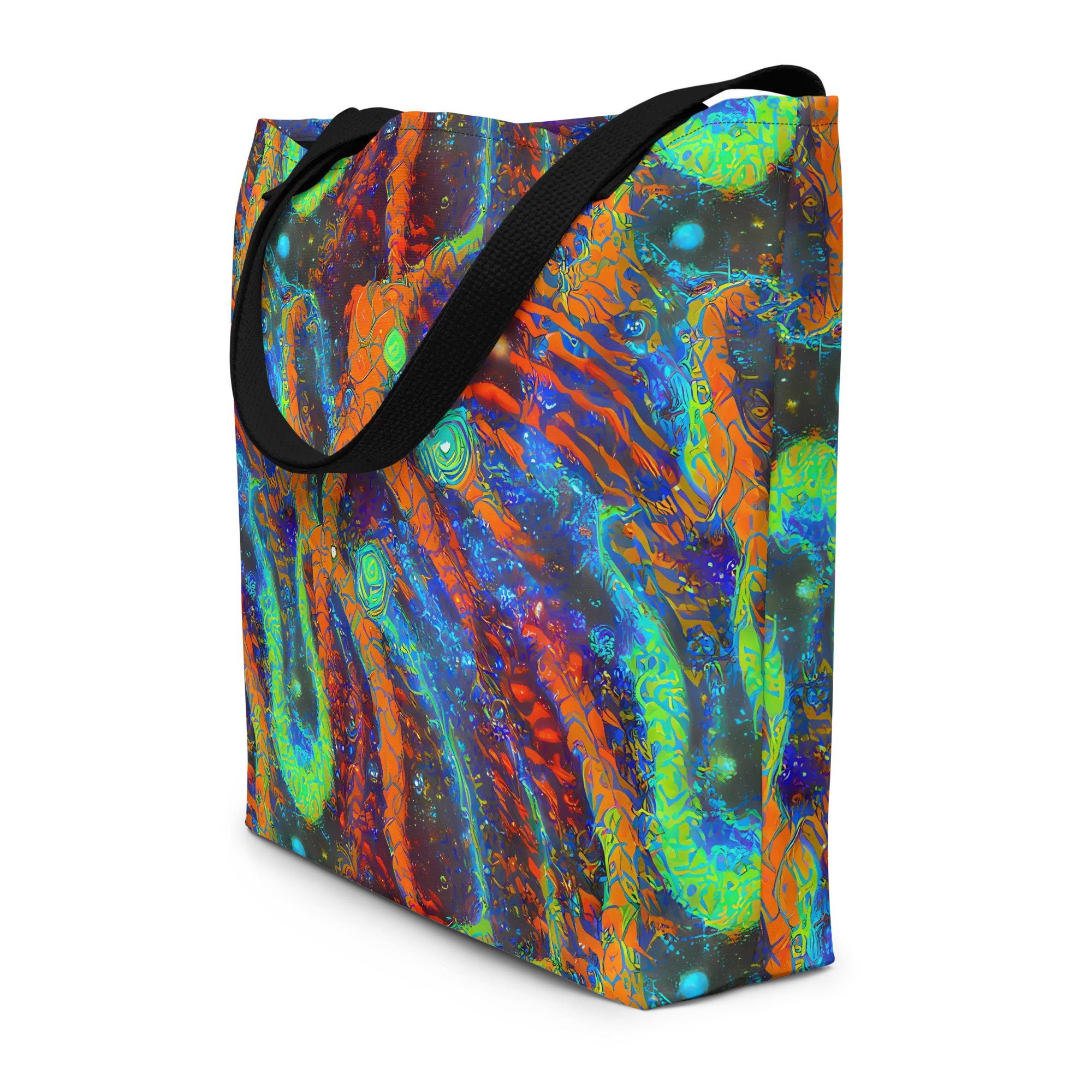 Flame Galaxy on Large Tote Bag W/ Pocket — Front