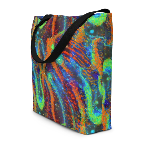 Flame Galaxy on a Large Tote Bag W/ Pocket