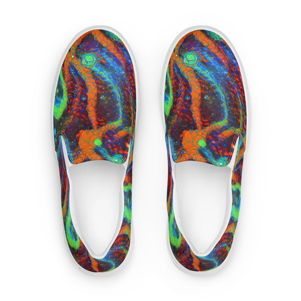 Flame Galaxy on Women's Slip-On Canvas Shoes — Front