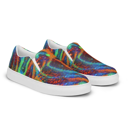 Flame Galaxy on a Women's Slip-On Canvas Shoes