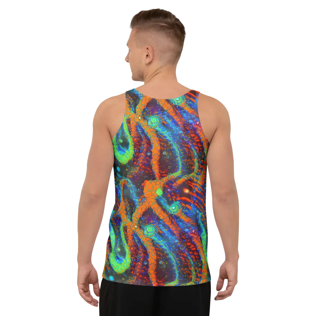 Flame Galaxy on Men's Tank Top — Back