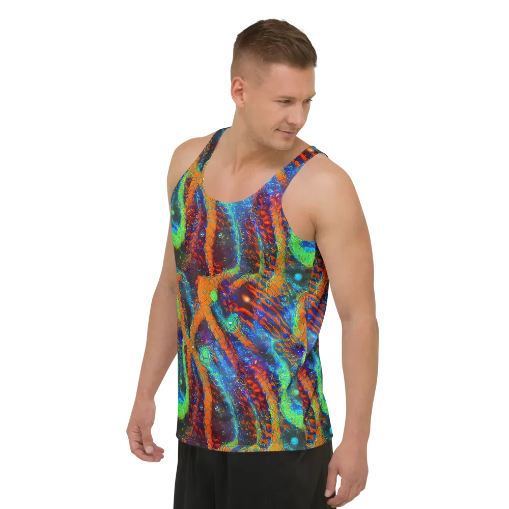 Flame Galaxy on Men's Tank Top — Left Front
