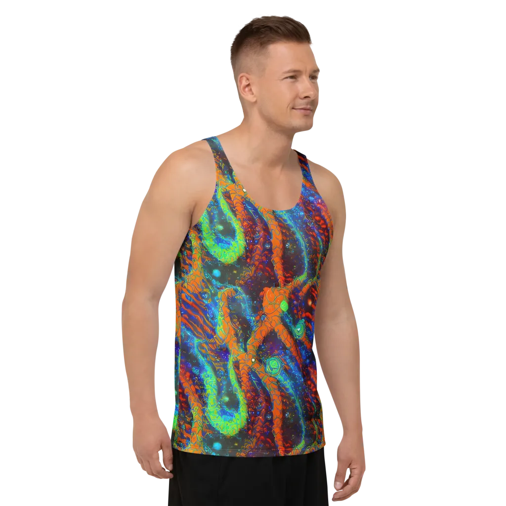 Flame Galaxy on Men's Tank Top — Right Front