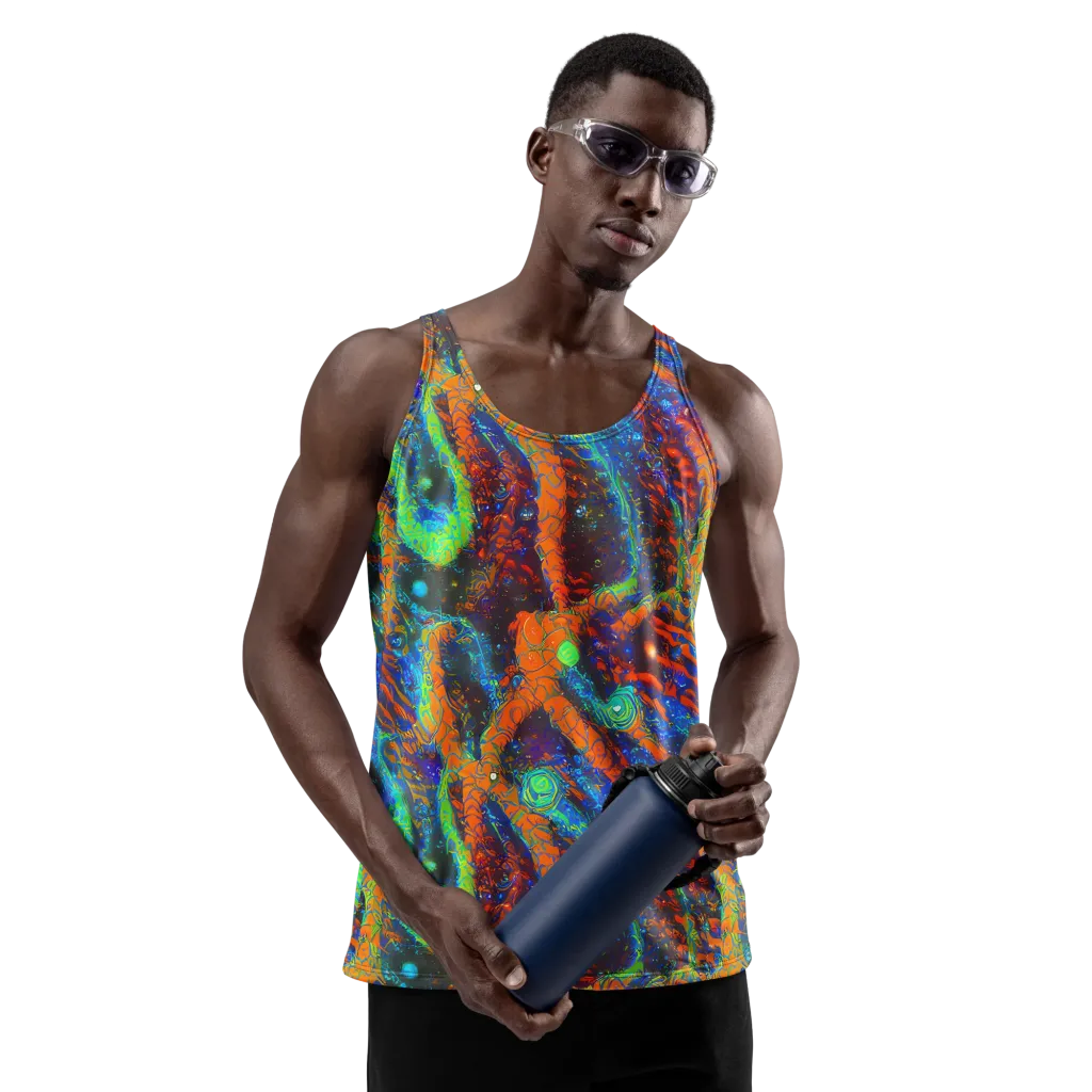 Flame Galaxy on Men's Tank Top — Front