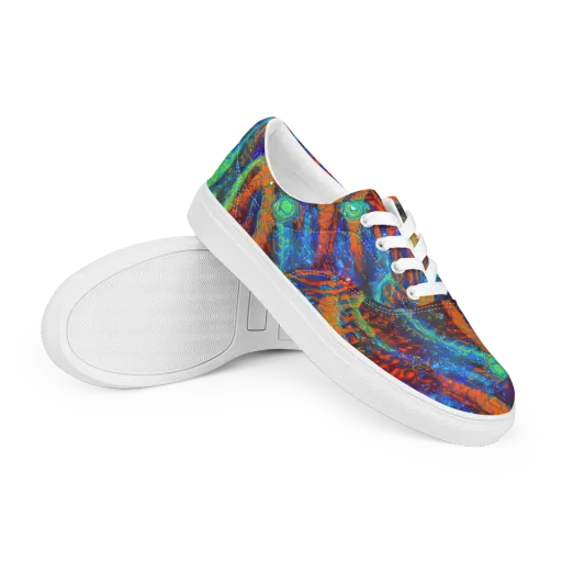 Flame Galaxy on a Men's Lace-Up Canvas Shoes