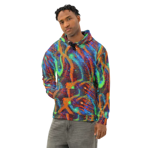 Flame Galaxy on a Cotton Hoodie