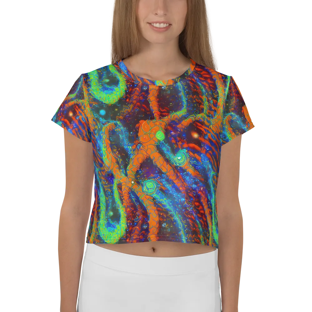 Flame Galaxy on Crop Tee — Front