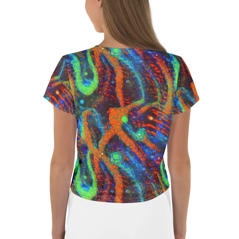 Flame Galaxy on Crop Tee — Back