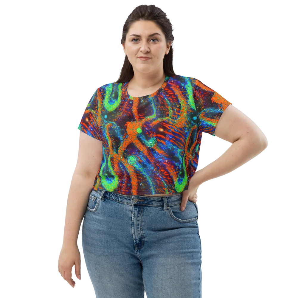 Flame Galaxy on Crop Tee — Front
