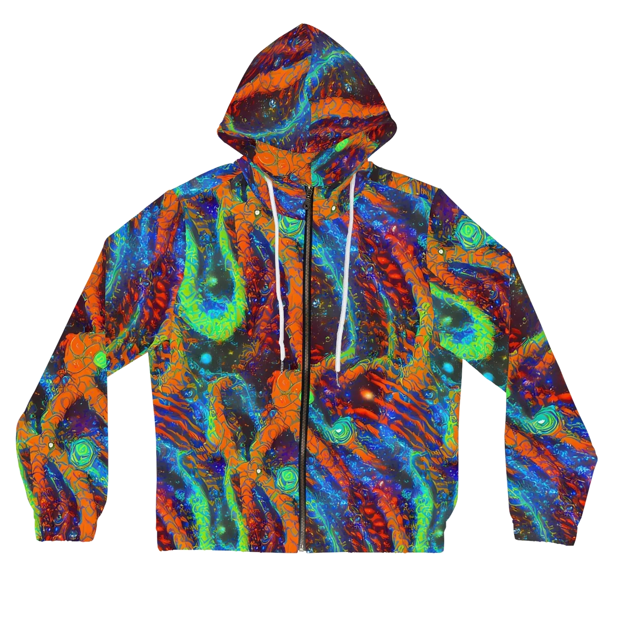 Flame Galaxy on Women's Full-Zip Hoodie — Front